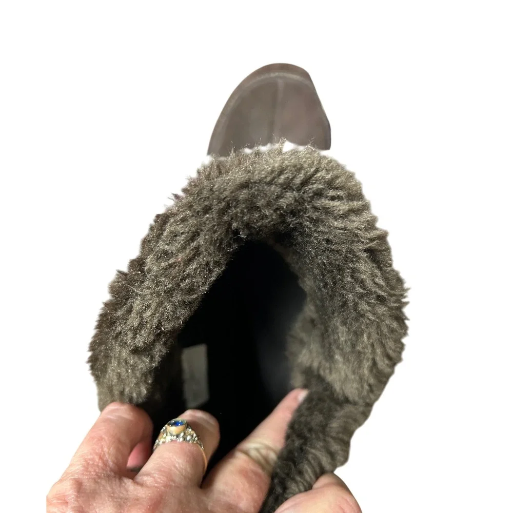Croft & Barrow Brown Suede Faux Fur Winter Boots Holly Womens Sz‎ 9.5 Medium